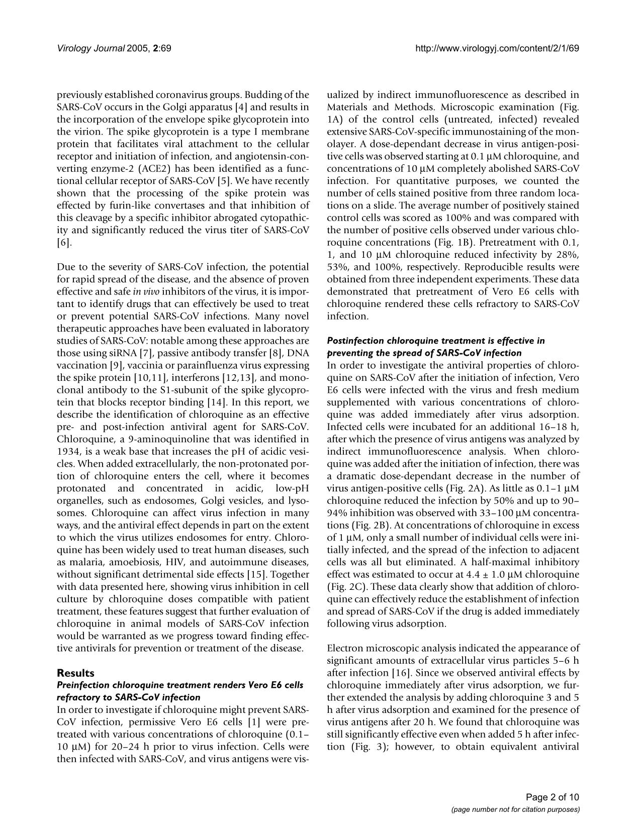 Chloroquine study pages