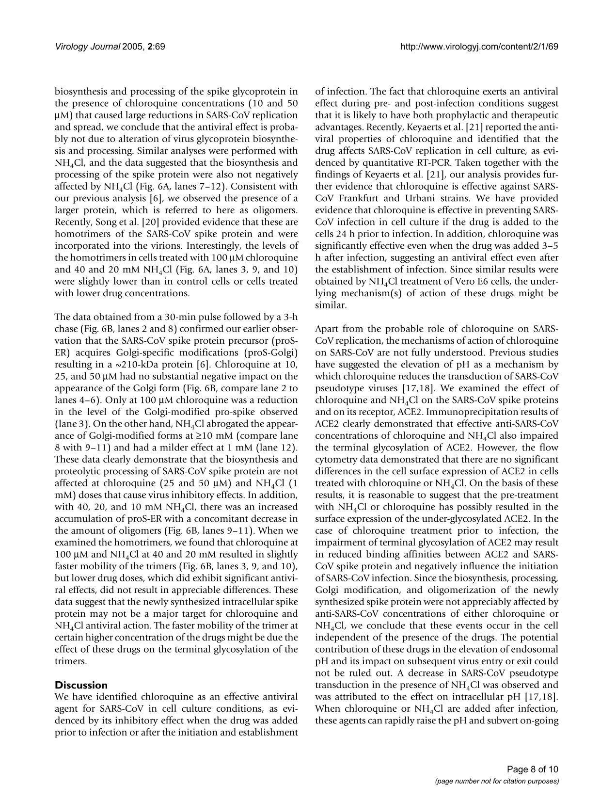 Chloroquine study pages