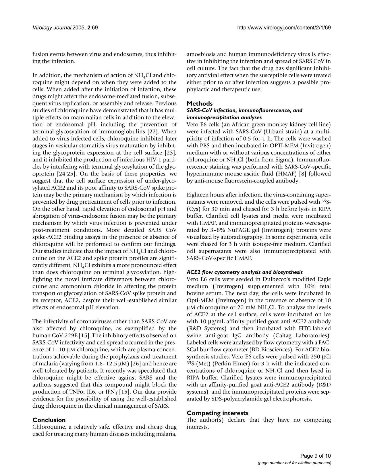 Chloroquine study pages